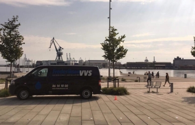 Vores VVS-bil på Aarhus havn